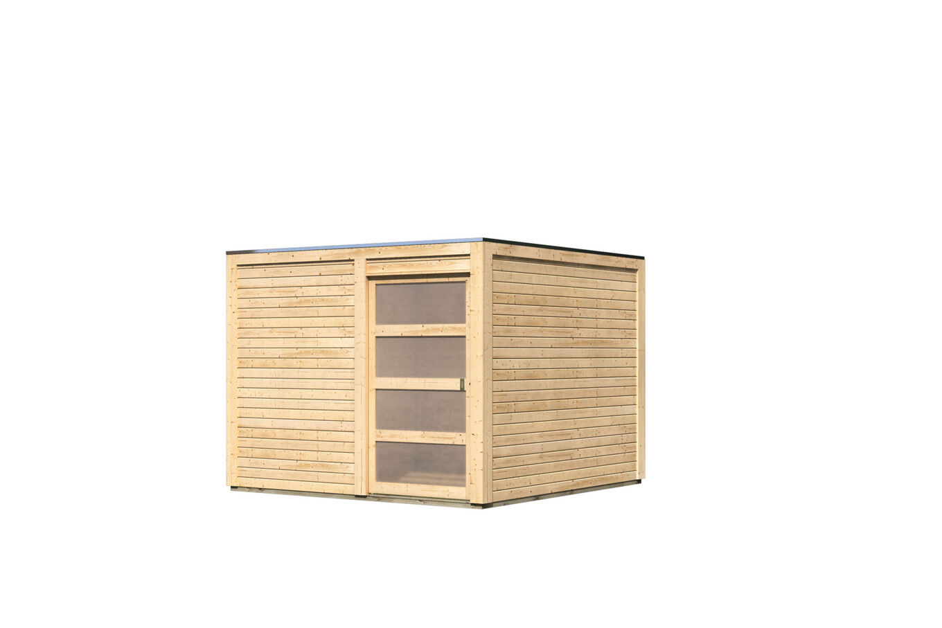 KARIBU Exklusivmodell Quadro Gartenhaus, naturbelassen, nordische Fichte, 276 x 276 x 214 cm 33794-1 02.jpg