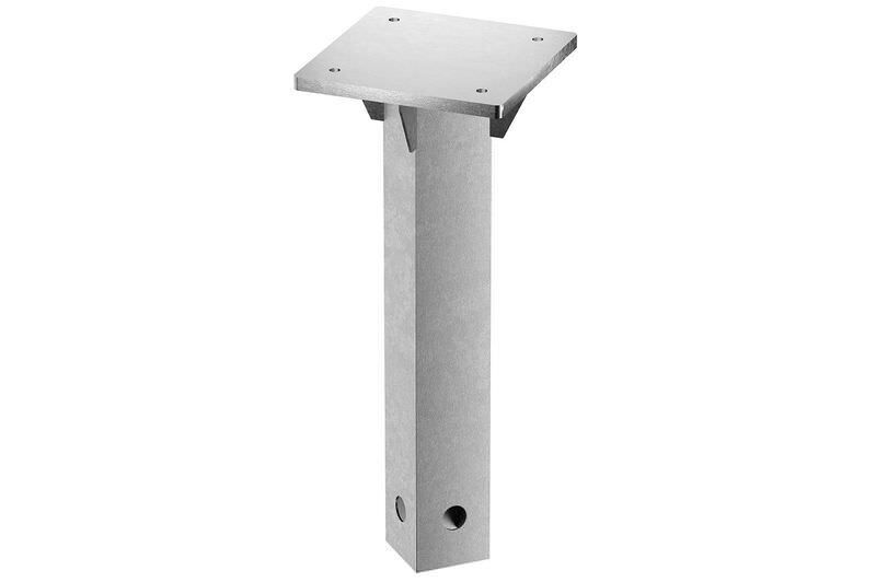 SCHNEIDER Universal-Bodenplatte für Rhodos Eco Serie, silbergrau, Stahl verzinkt, 16 x 16 x 40 cm 335-00