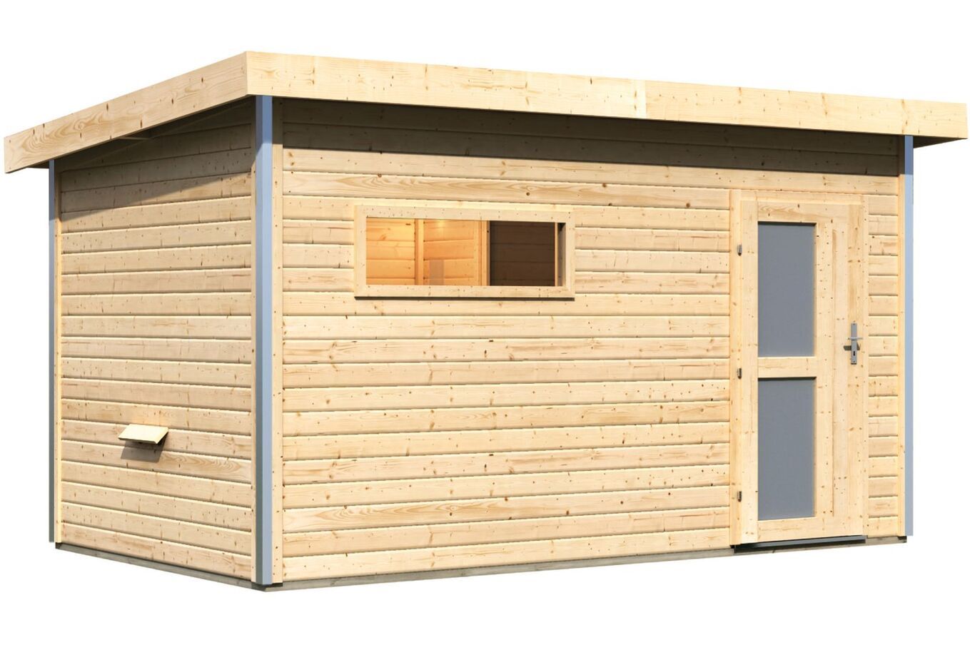 KARIBU Saunahaus Skrollan 3, Fichtenholz 38mm, Fronteinstieg, ca. 8,8m² 2 18483-1.jpg