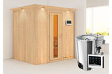 KARIBU Benin Energiespar-Sauna, naturbelassen, Fichte, 210x165x202 cm, mit Kranz und 3,6 kW Bio-Ofen ext. Steuerung 31390-4 02.jpg