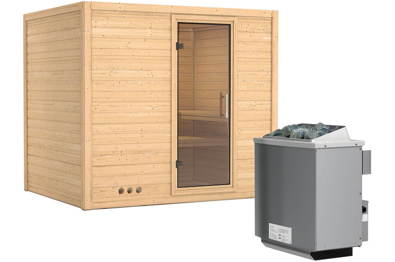 KARIBU Massivholzsauna Sonara, Fichtenholz 40mm, Fronteinstieg, ca. 4,3m² 2 18442-26.jpg
