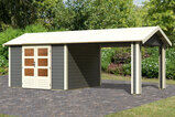 KARIBU Gartenhaus Theres 7, terragrau, Fichtenholz 28mm, 648 x 304 x 250 cm, Satteldach, inkl. Dachausbauelement 30471-4 01.jpg