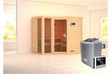 KARIBU Massivholzsauna Amara, Fichtenholz 40mm, Eckeinstieg, ca. 2m² 1 18447-3.jpg