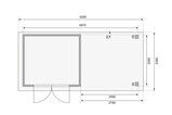 KARIBU Gartenhaus Askola 3, naturbelassen, Fichtenholz 19mm, 528,5 x 217 x 211 cm, Flachdach, seitlicher Anbau 2,8m mit Rückwand 30540-3 06.jpg
