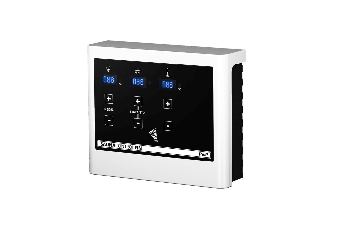 KARIBU Caspin Energiespar-Sauna, naturbelassen, Fichte, 210x165x202 cm, mit Kranz und 3,6 kW Ofen ext. Steuerung 31391-3 11.jpg