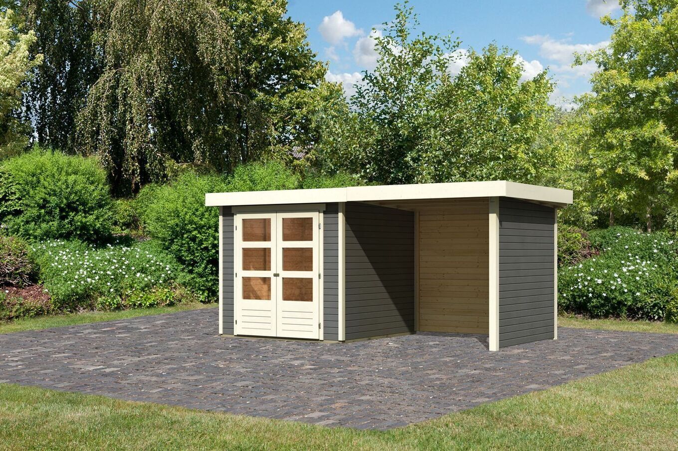 KARIBU Gartenhaus Askola 2, Fichtenholz 19 mm, Pultdach 2 17990-6.jpg