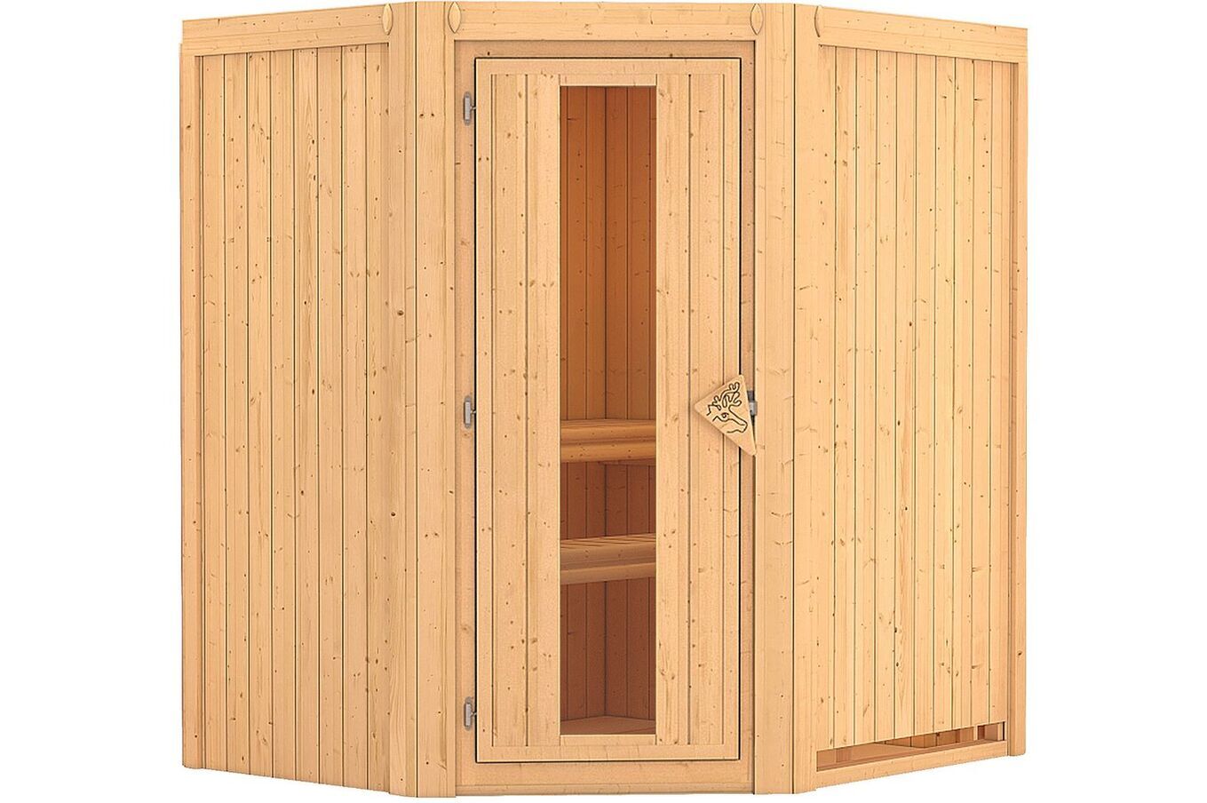 KARIBU Systemsauna Tonja, Fichtenholz 68mm, Eckeinstieg, ca. 2,3m² 2 18458-1.jpg