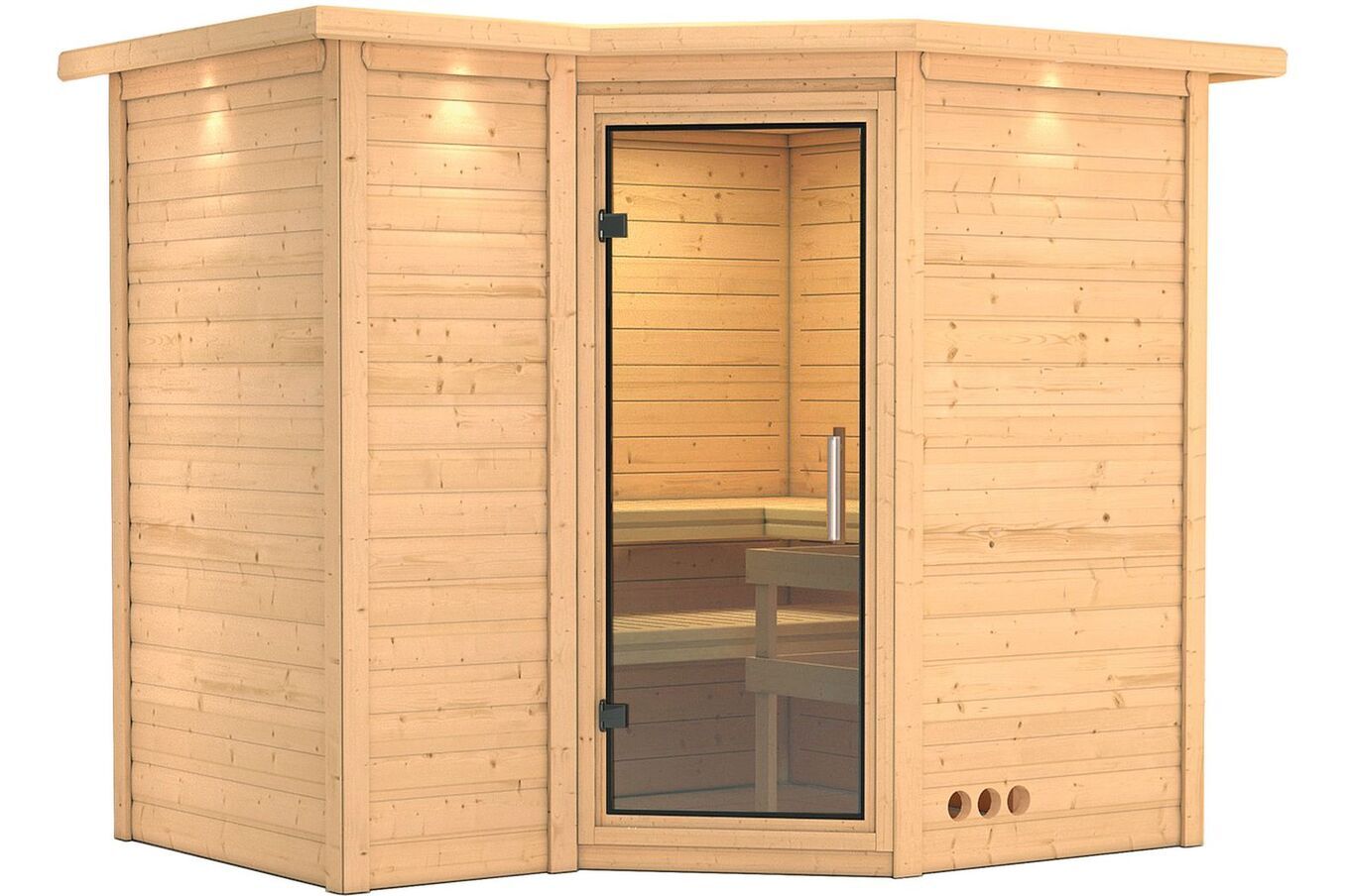 KARIBU Massivholzsauna Sahib 2, Fichtenholz 40mm, Eckeinstieg, ca. 2m² 2 18446-29.jpg