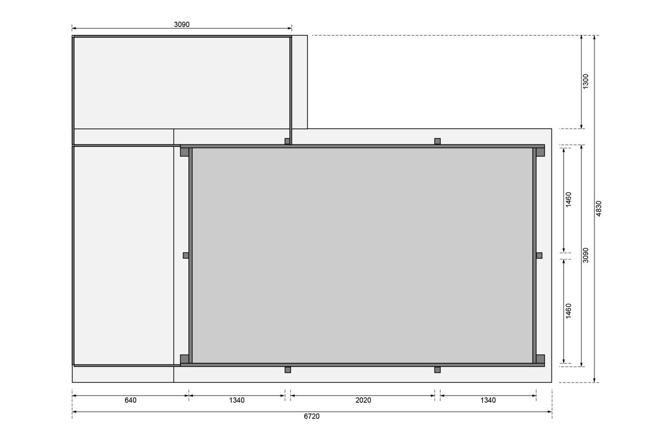 KARIBU Pool 44 mm, naturbelassen, Fichtenholz, 309x486x124 cm, Gr. 3, Terrasse + Seite ca. 350 cm 30526-3 08.jpg