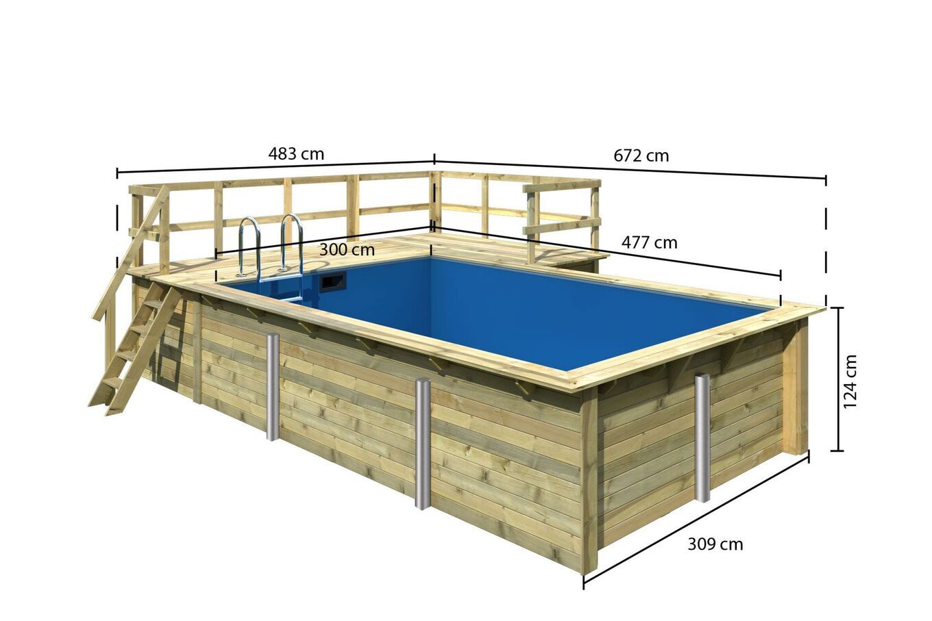 KARIBU Pool 44 mm, naturbelassen, Fichtenholz, 309x486x124 cm, Gr. 3, Terrasse + Seite ca. 350 cm 30526-3 05.jpg