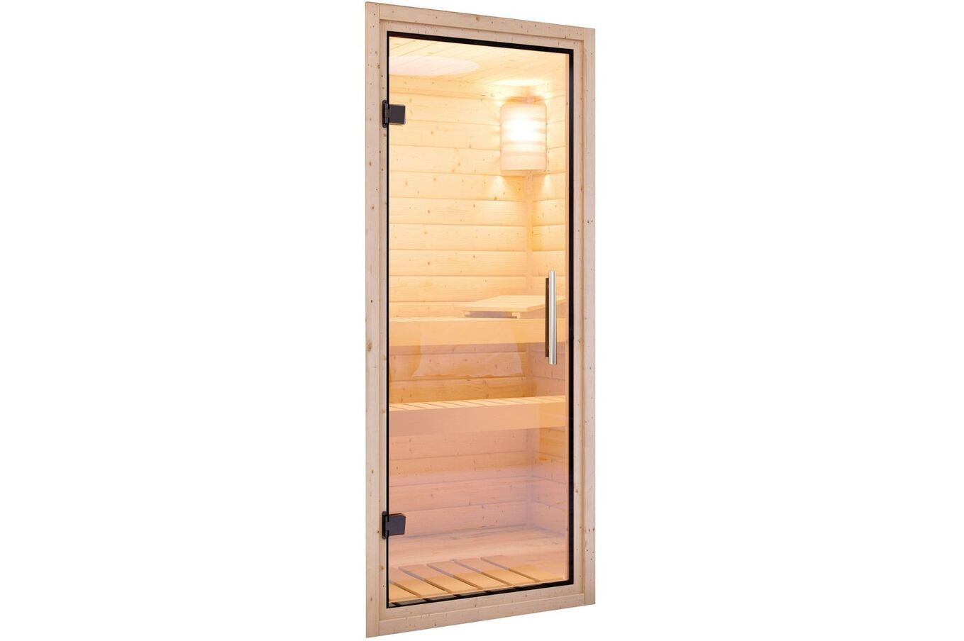 KARIBU Systemsauna Lilja, Fichtenholz 68mm, Eckeinstieg, ca. 3m² 6 18464-25.jpg