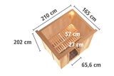 KARIBU Benin Energiespar-Sauna, naturbelassen, Fichte, 210x165x202 cm, mit Kranz und 3,6 kW Bio-Ofen ext. Steuerung 31390-4 05.jpg