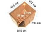 KARIBU Systemsauna Saja, Fichtenholz 68mm, Eckeinstieg, ca. 2,7m² 3 18461-12.jpg