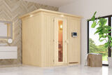 KARIBU Benin Energiespar-Sauna, naturbelassen, Fichte, 210x165x202 cm, mit Kranz und 3,6 kW Bio-Ofen ext. Steuerung 31390-4 01.jpg