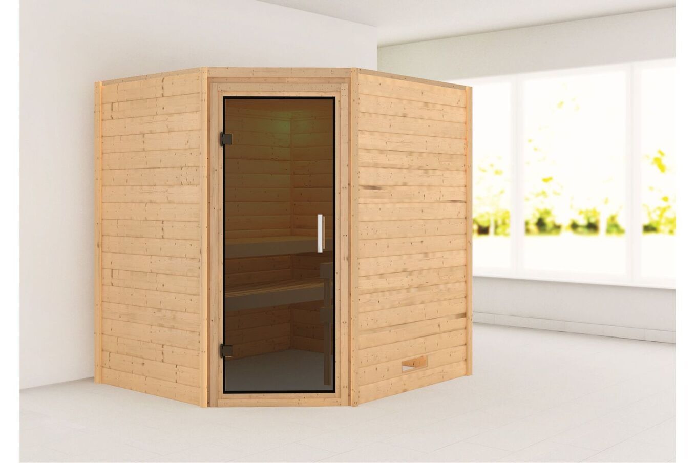 KARIBU Sauna Mia, Fichtenholz 38 mm, Eckeinstieg, ca. 2,9m² 3 20218-17.jpg