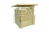 KARIBU Gartenhaus Radeburg 1, terragrau, Fichtenholz 40mm, 664 x 309 x 229,5 cm, Pultdach, Anbau 3,3m mit Rückwand 30475-2 09.jpg