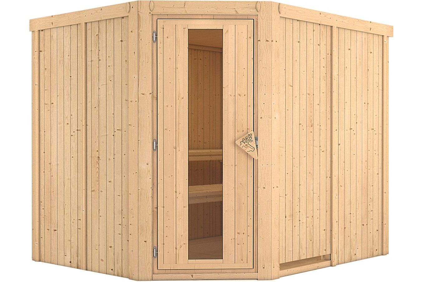 KARIBU Systemsauna Malin, Fichtenholz 68mm, Eckeinstieg, ca. 4,2m² 2 18418-1.jpg
