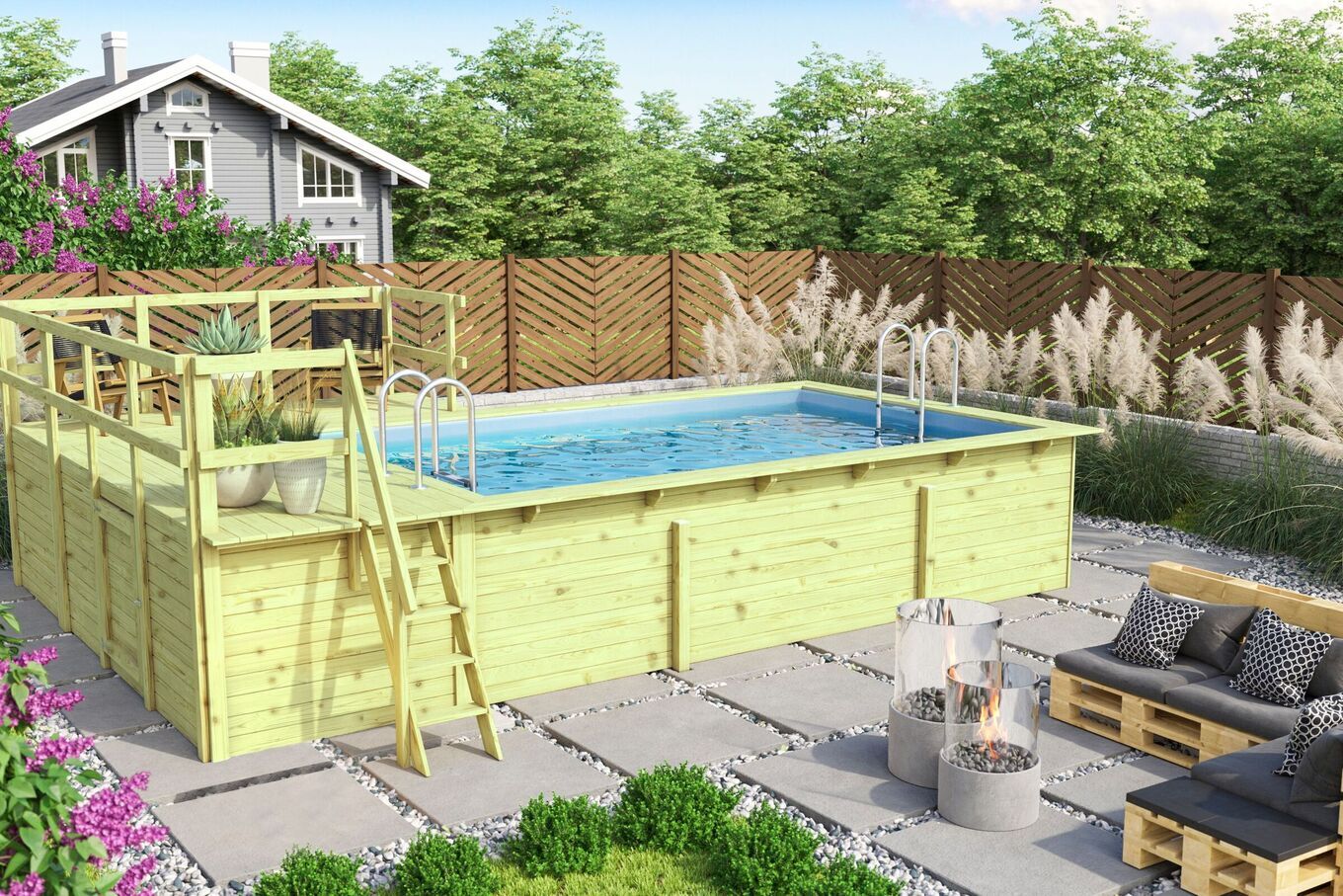 KARIBU Pool 44 mm, naturbelassen, Fichtenholz, 309x486x124 cm, Gr. 3, Terrasse + Seite ca. 350 cm 30526-3 01.jpg