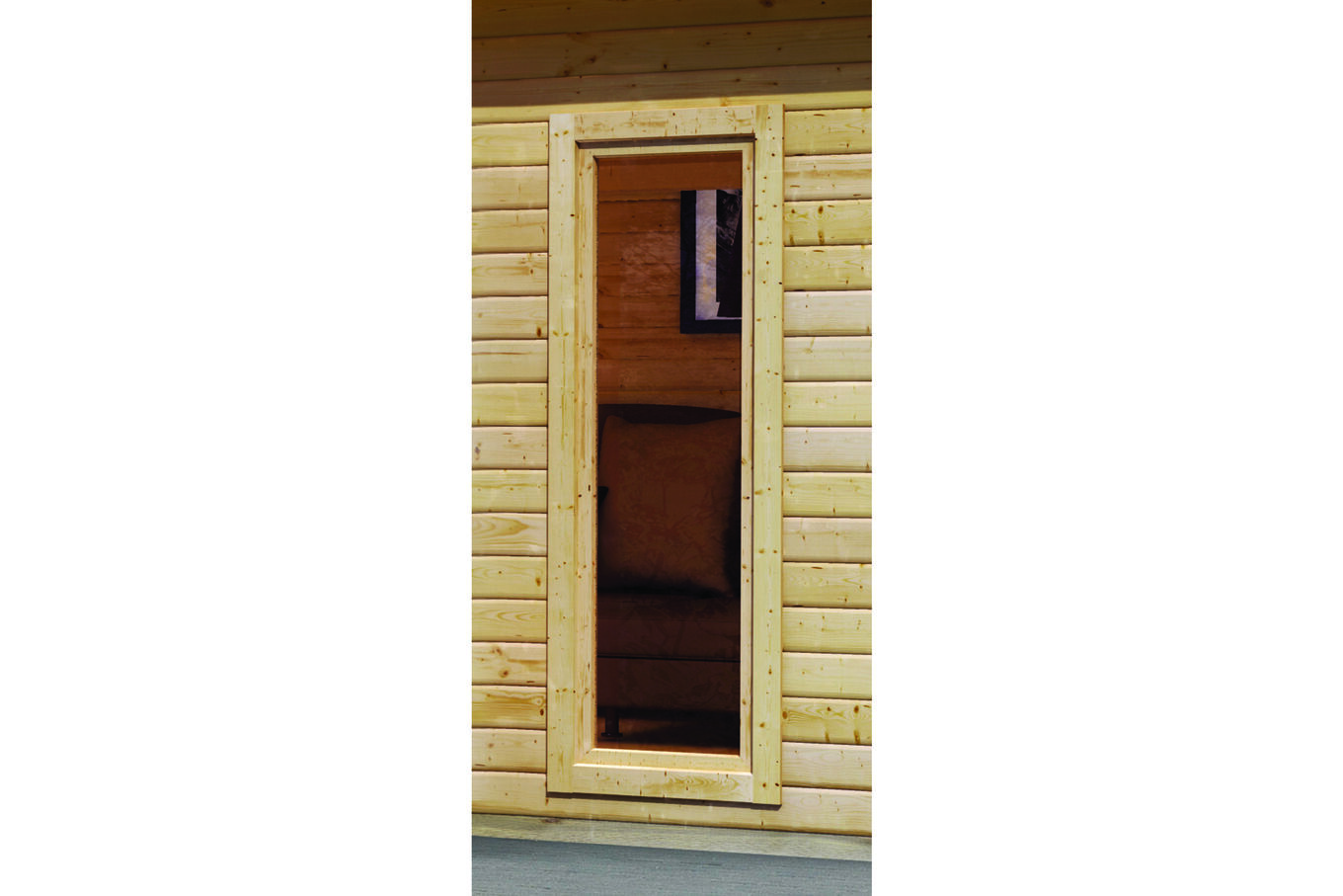 KARIBU Mainburg 4 Saunahaus, naturbelassen, Fichte, 490x368x229 cm, SET A mit Doppelflügeltür und Vorraum 31323-1 10.jpg