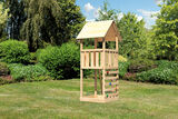 KARIBU Lotti Spielturm, naturbelassen, nordische Fichte, 107x107x291cm, mit Kletterwand ECO 30401-2 01.jpg