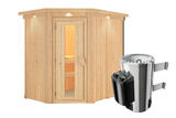 KARIBU Caspin Energiespar-Sauna, naturbelassen, Fichte, 210x165x202 cm, mit Kranz und 3,6 kW Ofen integr. Steuerung 31391-2 03.jpg