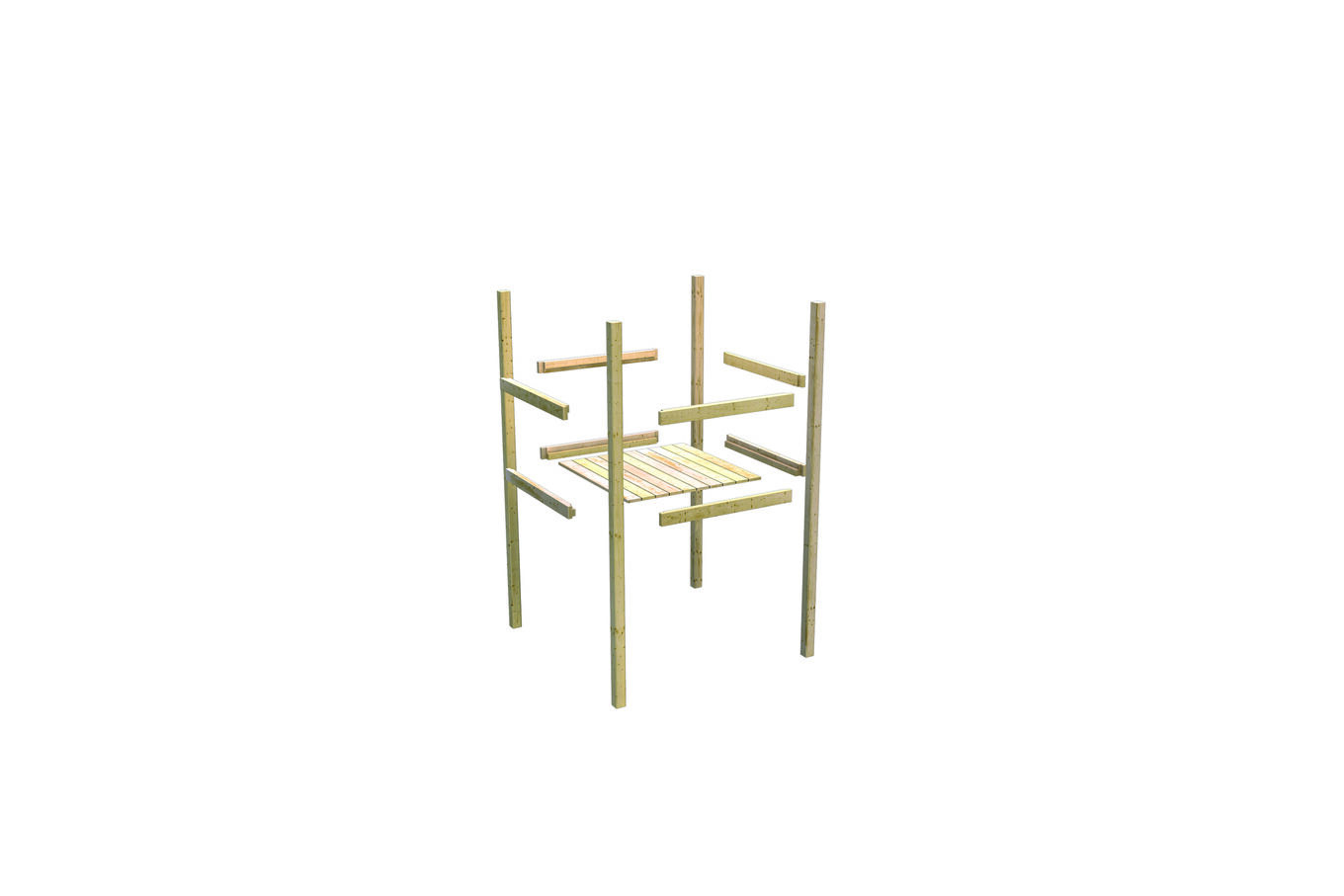 KARIBU Lotti Spielturm, naturbelassen, nordische Fichte, 107x107x291cm, mit Kletterwand ECO 30401-2 04.jpg