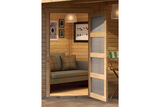 KARIBU Gartenhaus Schwandorf 3, naturbelassen, Fichtenholz 19mm, 504,5 x 217 x 218 cm, Flachdach, Anbau 2,8m mit Rückwand 30551-1 02.jpg