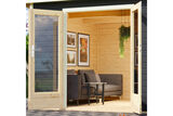 KARIBU Mainburg 3 Saunahaus, terragrau, Fichte, 369x369x229 cm, SET B mit Doppelflügeltür, Vorraum und 9 kW Ofen 31322-5 03.jpg