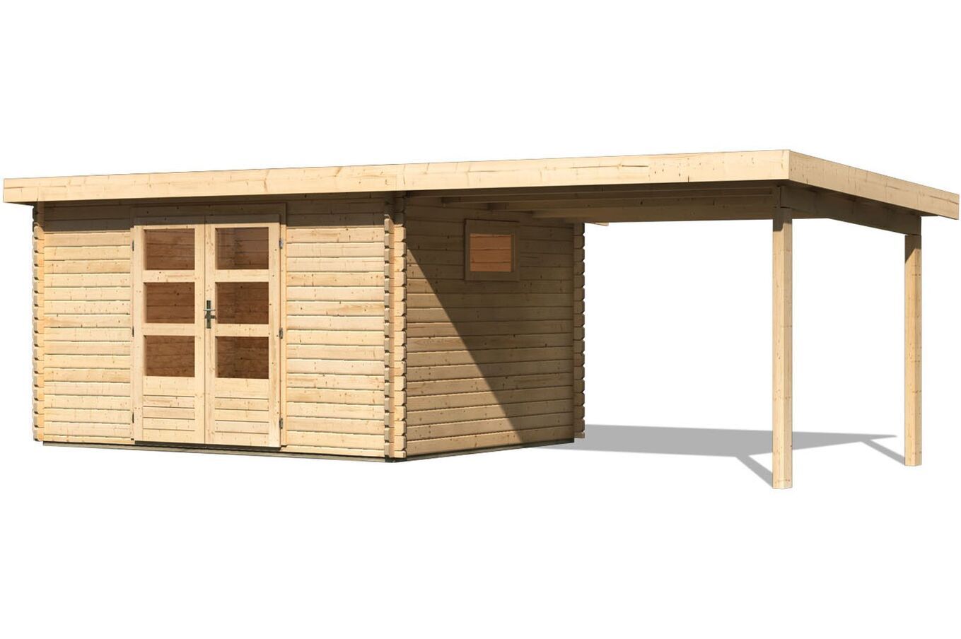 KARIBU Blockbohlenhaus Trittau 4, Fichtenholz ca. 40 mm, Pultdach 1 19432-3.jpg