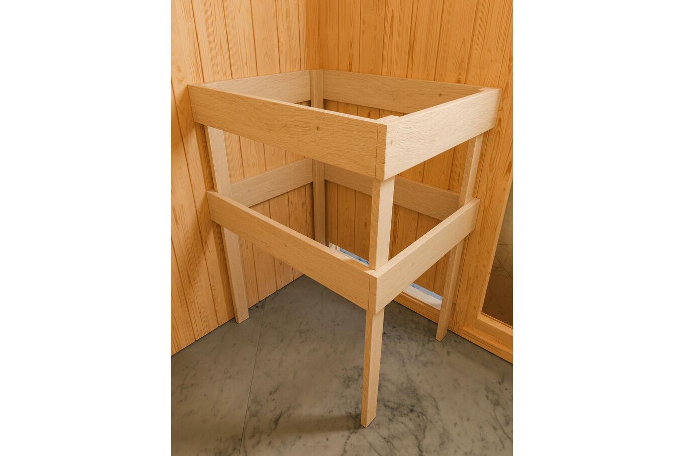KARIBU Skrollan 1 Saunahaus, terragrau, Fichte, 336 x 196 x 195 cm, Fronteinstieg, mit moderner Tür SET mit Fenster, Ofen 9 kW ext. Strg. Easy 30941-2 14.jpg