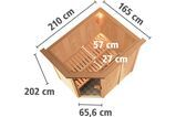 KARIBU Systemsauna Saja, Fichtenholz 68mm, Eckeinstieg, ca. 2,7m² 4 18461-13.jpg