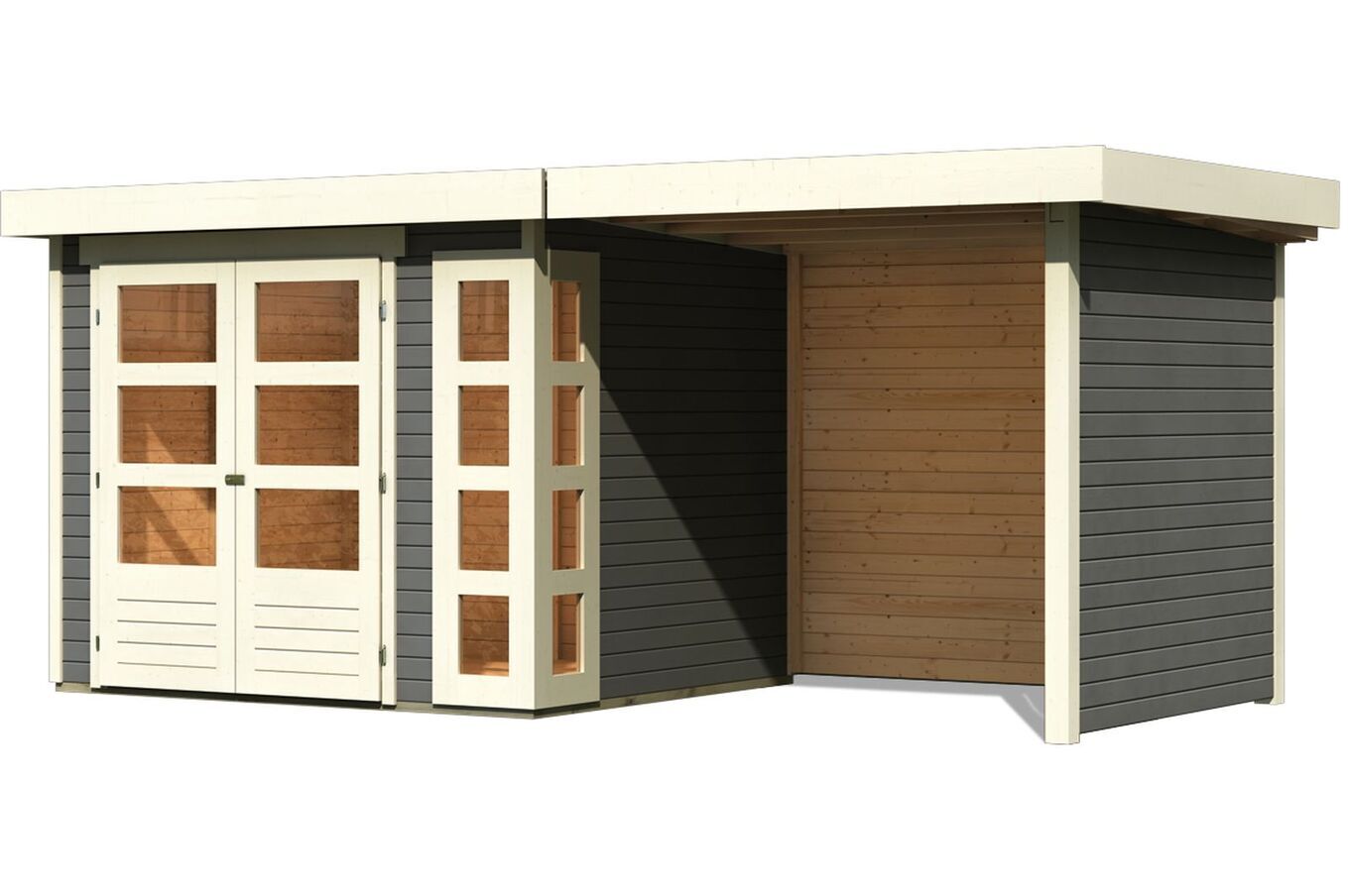 KARIBU Gartenhaus Kerko 3, Fichtenholz 19 mm, Flachdach 1 17996-6.jpg