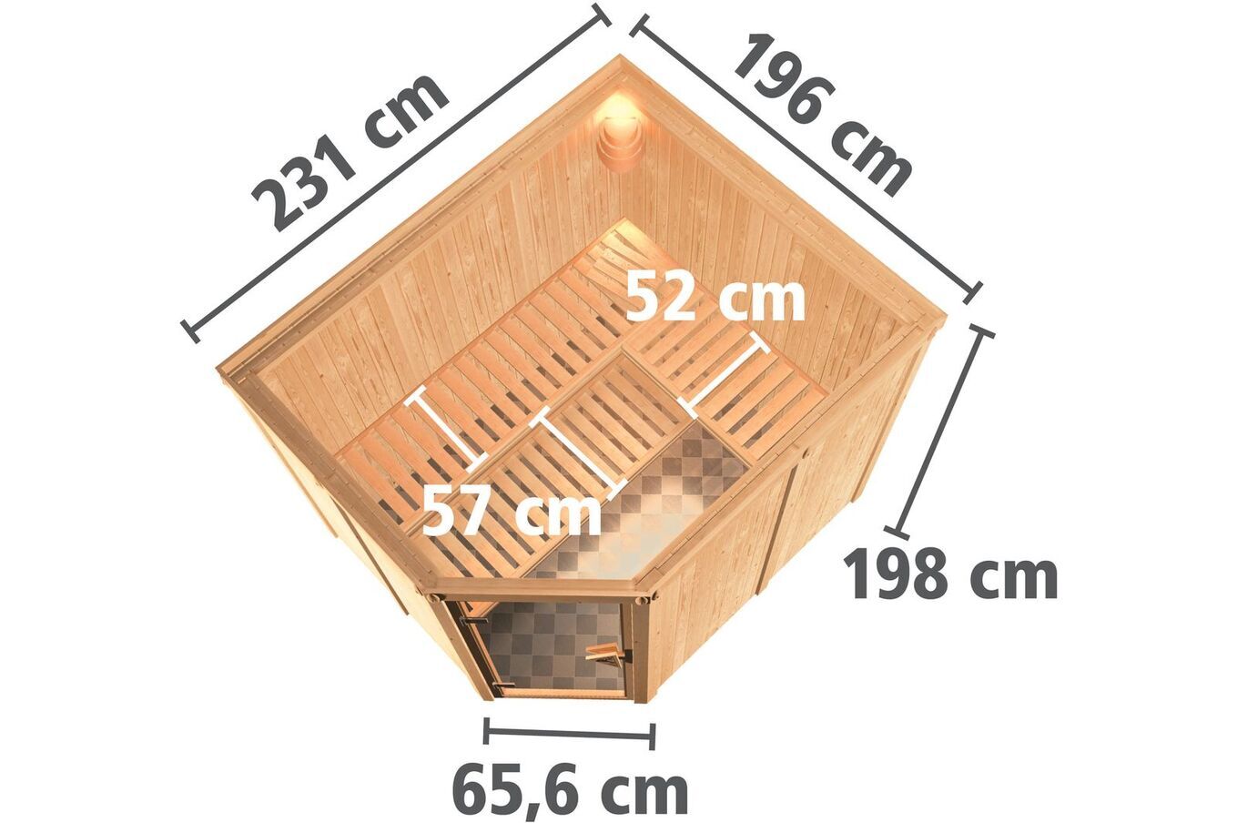 KARIBU Systemsauna Malin, Fichtenholz 68mm, Eckeinstieg, ca. 4,2m² 3 18418-18.jpg