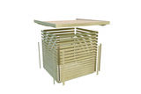 KARIBU Gartenhaus Kastorf6 , naturbelassen, Fichtenholz 28mm, 612 x 274 x 222 cm, Flachdach, Anbau 3,2m mit Rückwand 30468-1 08.jpg