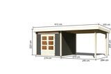 KARIBU Gartenhaus Kandern 6, terragrau, Fichtenholz 28mm, 612 x 274 x 222 cm, Pultdach, Anbau 3,2m 30558-1 05.jpg