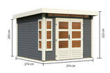 KARIBU Gartenhaus Kastorf 6, terragrau, Fichtenholz 28mm, 305 x 274 x 222 cm, Flachdach, inkl. Oberlicht 30463-2 05.jpg