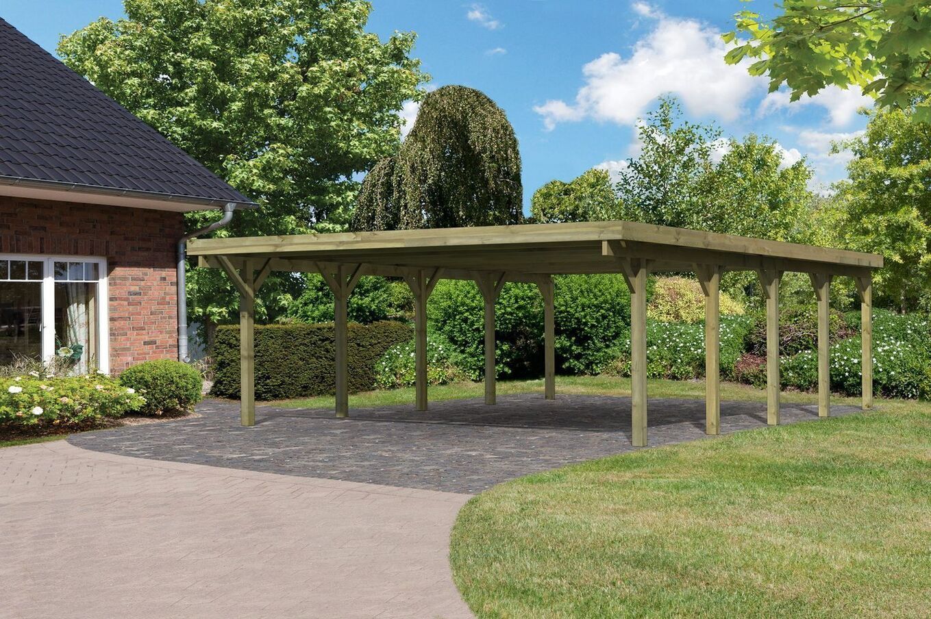KARIBU Doppelcarport Classic, Kiefer-Massivholz, kesseldruckimprägniert 2 17967-7.jpg