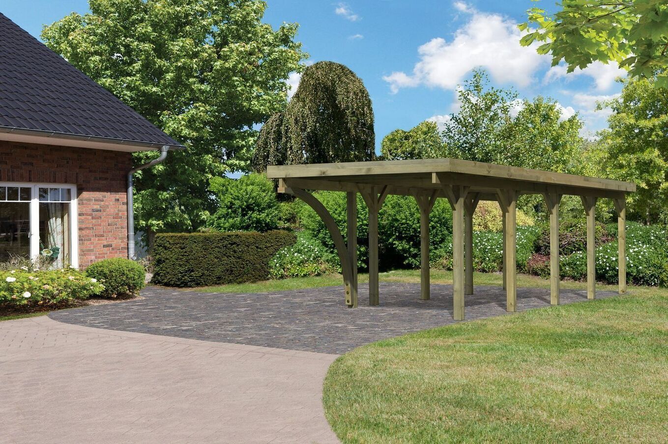 KARIBU Einzelcarport Classic, Kiefer-Massivholz, kesseldruckimprägniert 2 17966-8.jpg