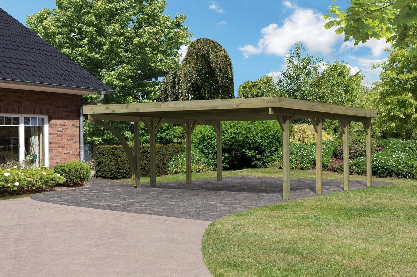 KARIBU Doppelcarport Classic, Kiefer-Massivholz, kesseldruckimprägniert 2 17965-5.jpg