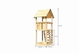KARIBU Lotti Spielturm, naturbelassen, nordische Fichte, 107x107x291cm, mit Kletterwand ECO 30401-2 05.jpg