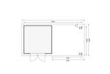 KARIBU Gartenhaus Kandern 6, terragrau, Fichtenholz 28mm, 612 x 274 x 222 cm, Pultdach, Anbau 3,2m 30558-1 06.jpg