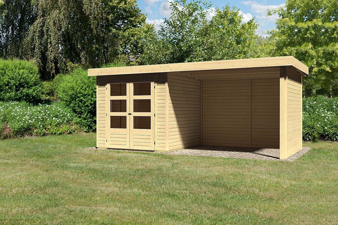 KARIBU Gartenhaus Askola 2, Fichtenholz 19 mm, Pultdach 2 17990-9.jpg