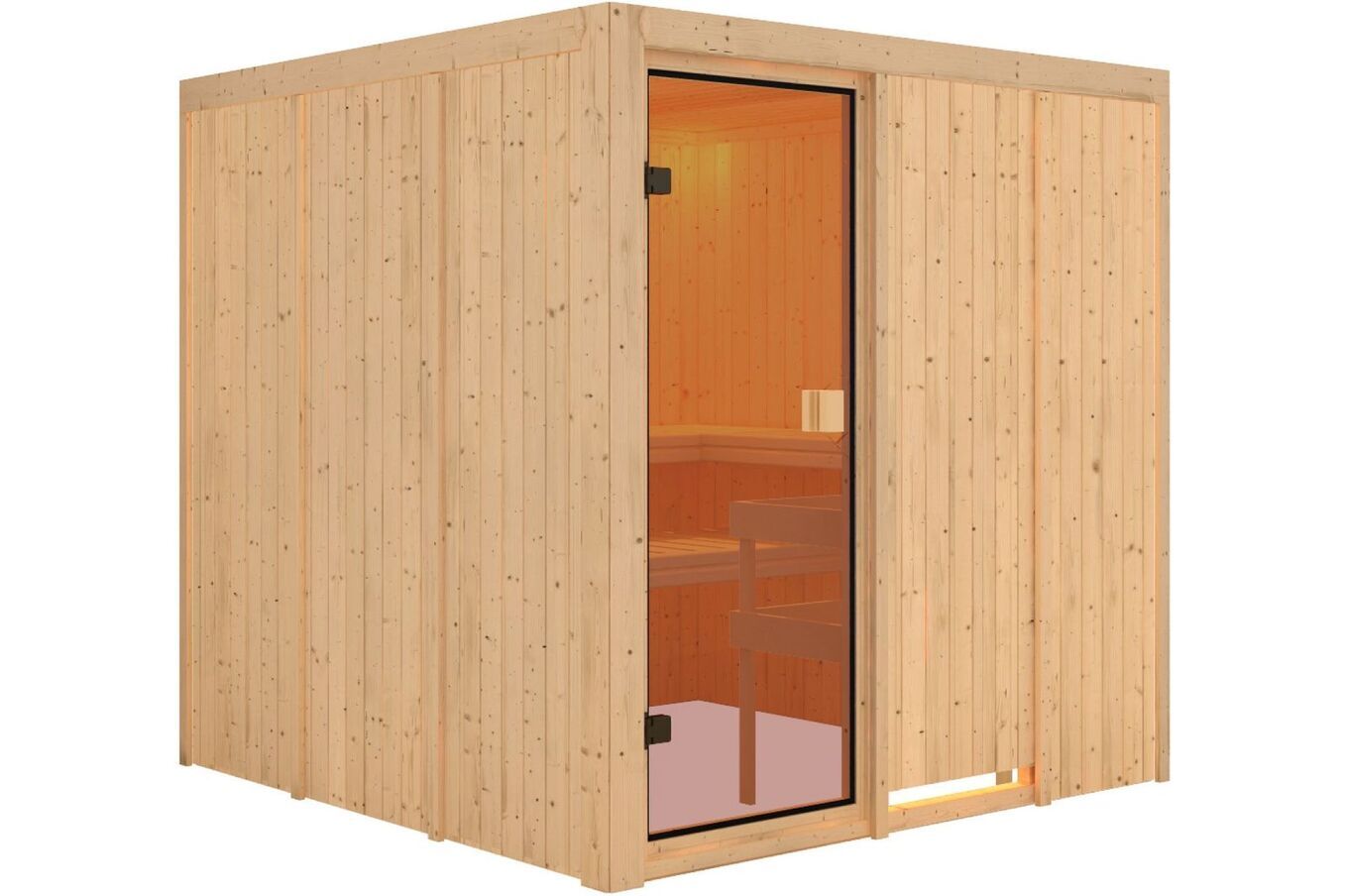 KARIBU Sauna Oulu, Fichtenholz 68 mm, Fronteinstieg, ca. 3,2m² 2 20242-1.jpg