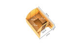 KARIBU Fasshaus 2 Saunahaus, naturbelassen, Fichte, 219 x 295 x 218,5 cm, Fronteinstieg, SET 30944-1 05.jpg