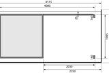 KARIBU Gartenhaus Kandern1 , naturbelassen, Fichtenholz 28mm, 482 x 204 x 41 cm, Flachdach, Anbau 2,35m mit Rückwand 30640-1 07.jpg