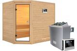 KARIBU Massivholzsauna Tanami, Fichtenholz 40mm, Eckeinstieg, ca. 2m² 2 18444-3.jpg