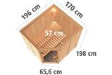 KARIBU Systemsauna Lilja, Fichtenholz 68mm, Eckeinstieg, ca. 3m² 3 18464-25.jpg