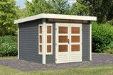 KARIBU Gartenhaus Kastorf 6, terragrau, Fichtenholz 28mm, 305 x 274 x 222 cm, Flachdach, inkl. Oberlicht 30463-2 01.jpg