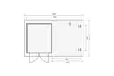 KARIBU Gartenhaus Bastrup4 , naturbelassen, Fichtenholz 28mm, 554,5 x 297 x 222 cm, Pultdach, Anbau 3m mit Rückwand 30566-5 06.jpg