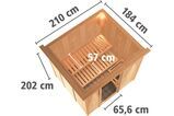 KARIBU Systemsauna Daria, Fichtenholz 68mm, Fronteinstieg, ca. 3,3m² 3 18462-5.jpg
